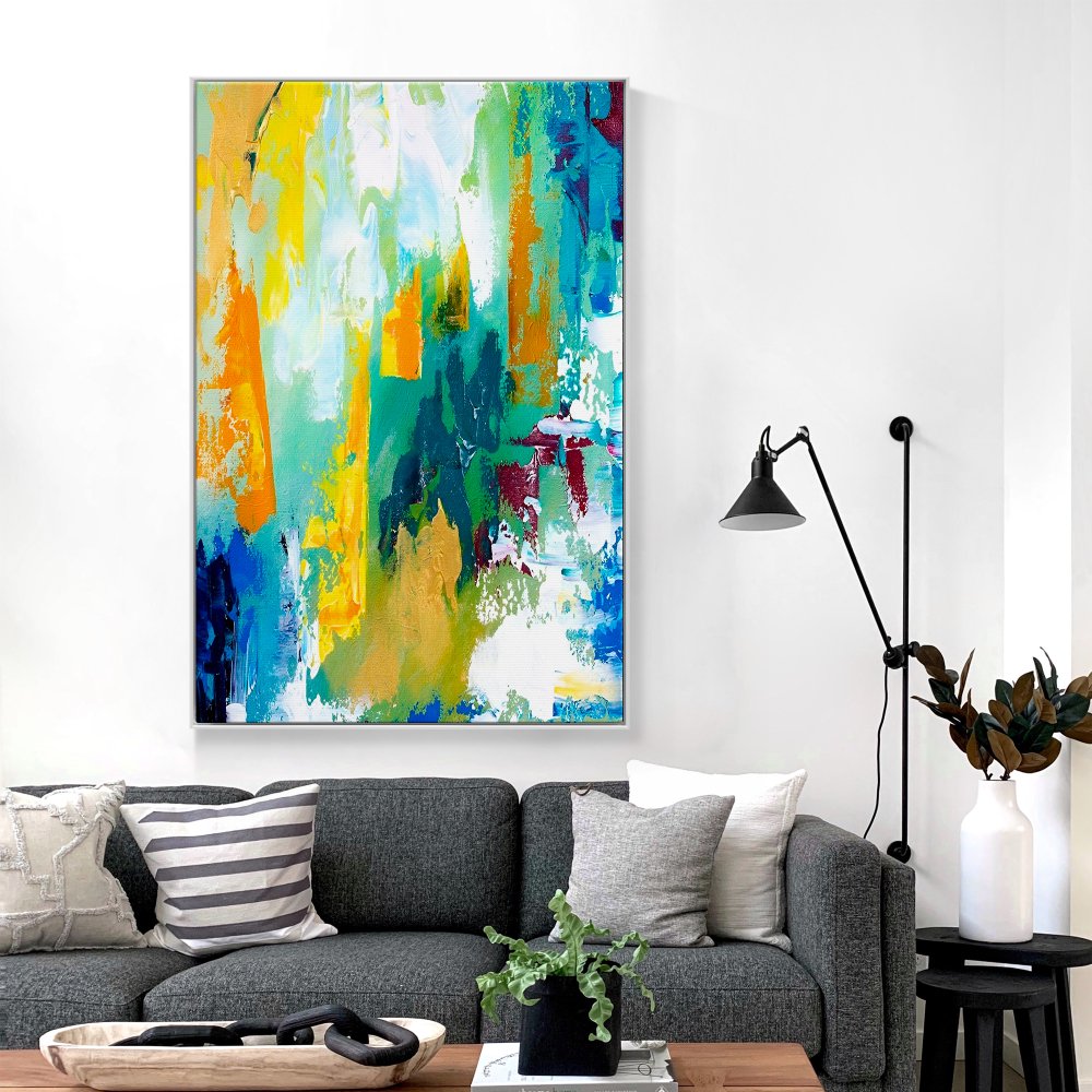 Vibrant Abstract Landscape Painting for Modern Home Décor