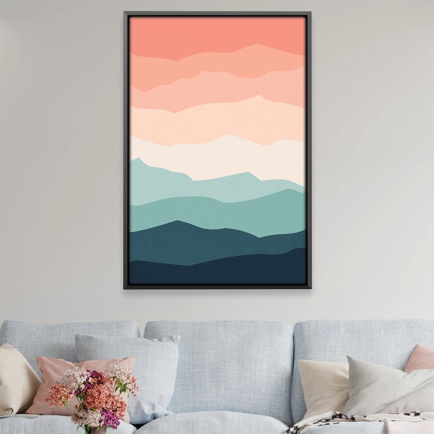 Serene Mountain Landscape Oil Painting for Modern Home Décor