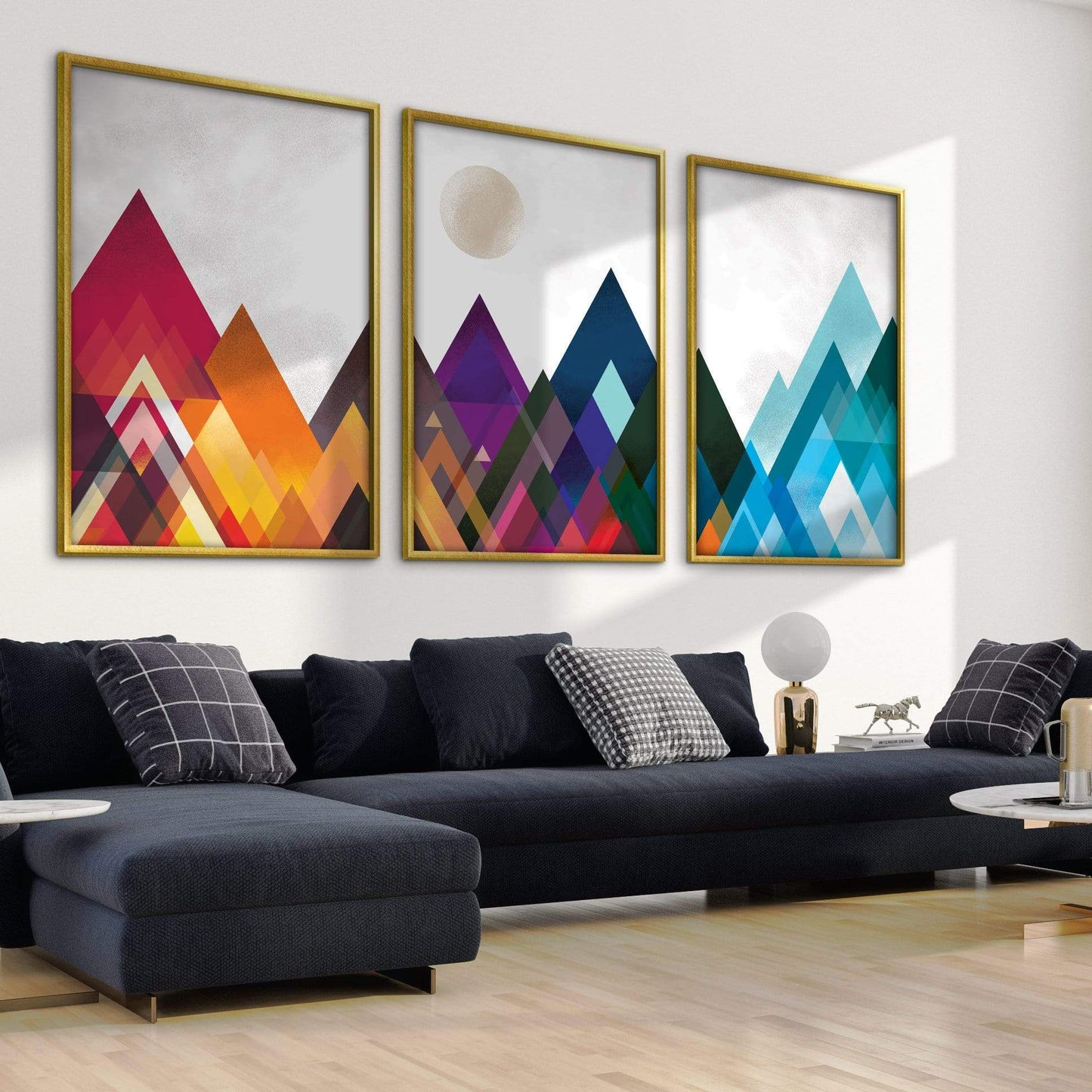 Vibrant Mountain Landscape Oil Painting for Modern Home Decor