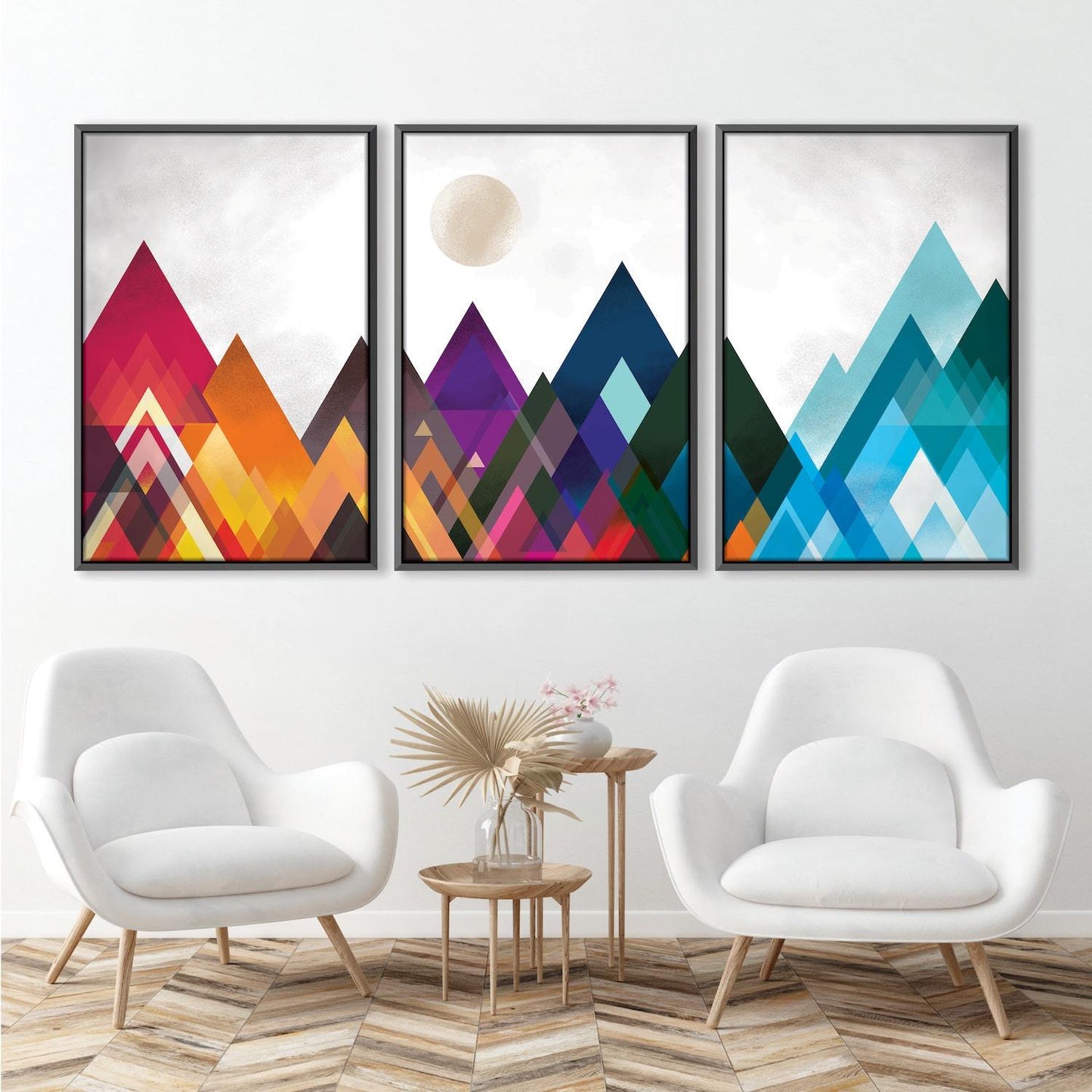 Vibrant Mountain Landscape Oil Painting for Modern Home Decor