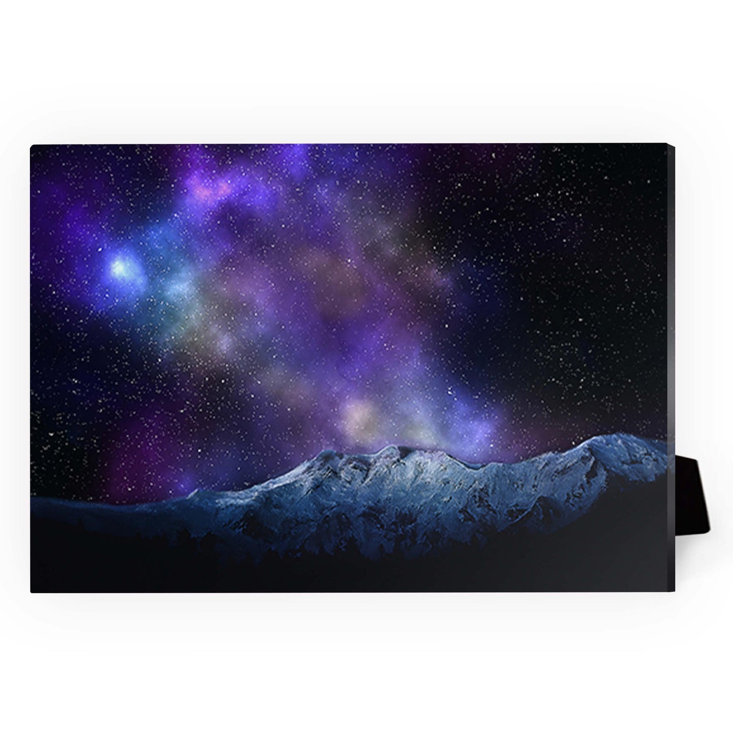 Majestic Mountains Under a Starry Night Sky Oil Painting for Home Decor