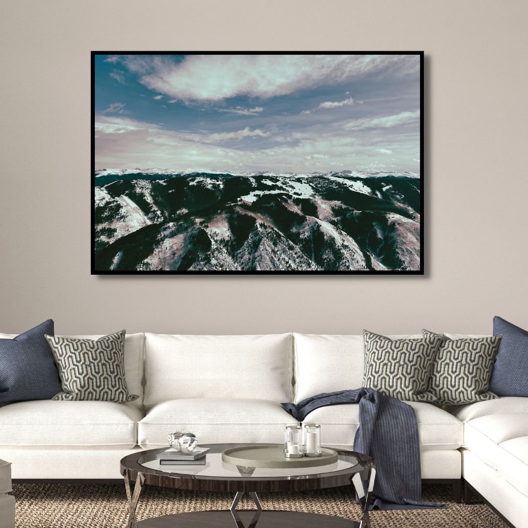 Serene Mountain Landscape Oil Painting Wall Art for Nature Lovers