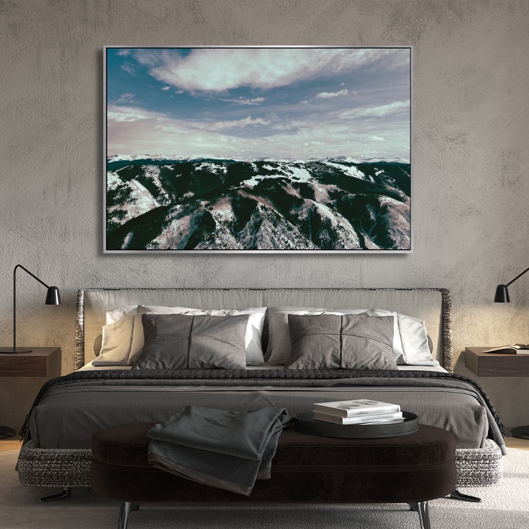 Serene Mountain Landscape Oil Painting Wall Art for Nature Lovers