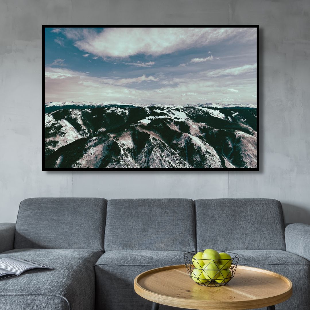 Serene Mountain Landscape Oil Painting Wall Art for Nature Lovers