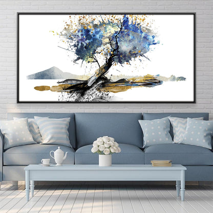 Serene Abstract Tree Oil Painting for Modern Home Decor