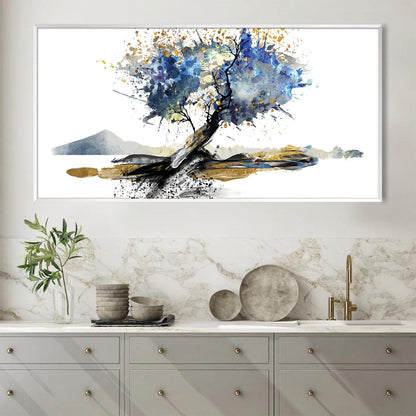 Serene Abstract Tree Oil Painting for Modern Home Decor