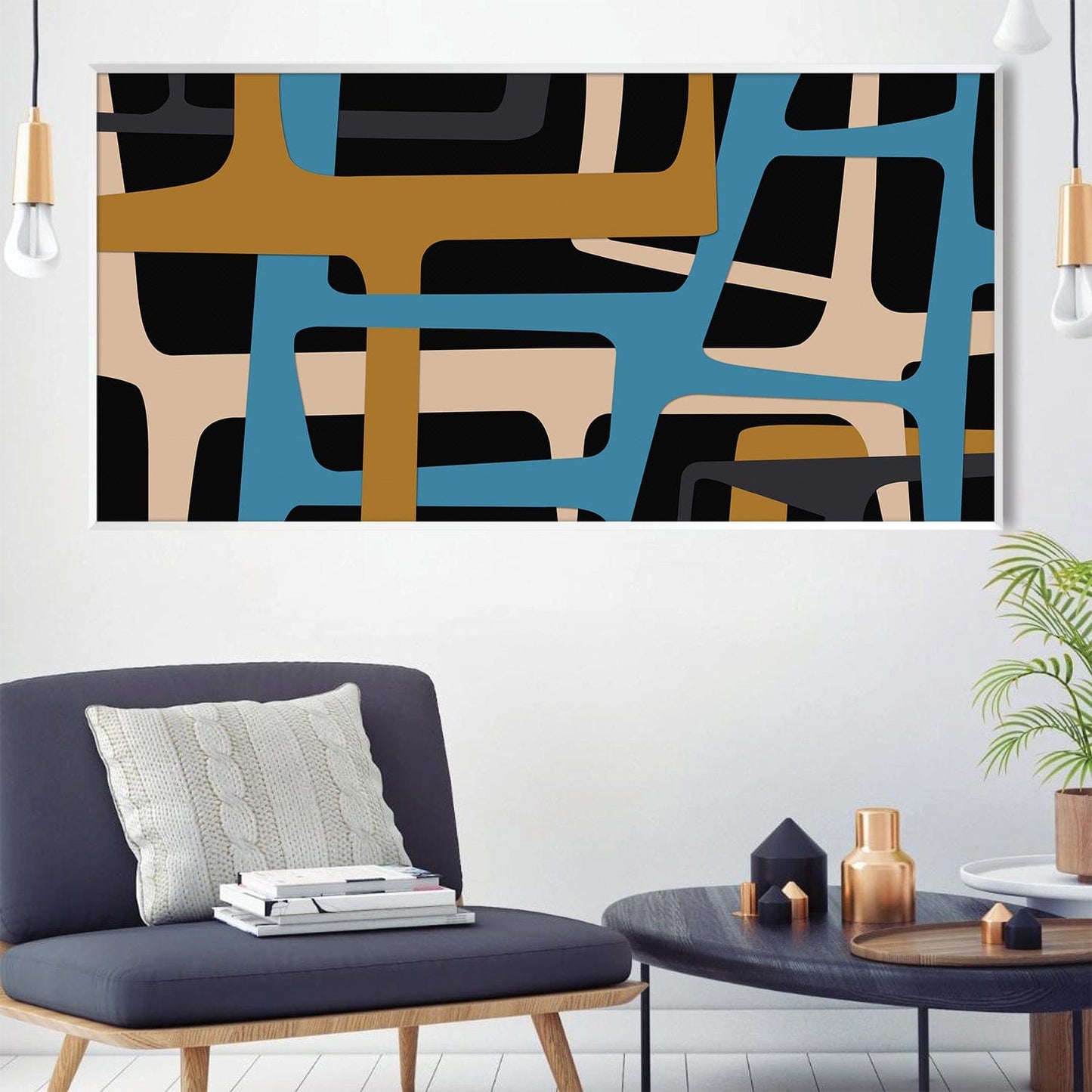 Abstract Modern Art Canvas - Colorful Geometric Design for Home Decor