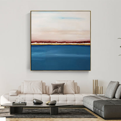 Vibrant Coastal Sunset Oil Painting for Home Decor and Art Lovers