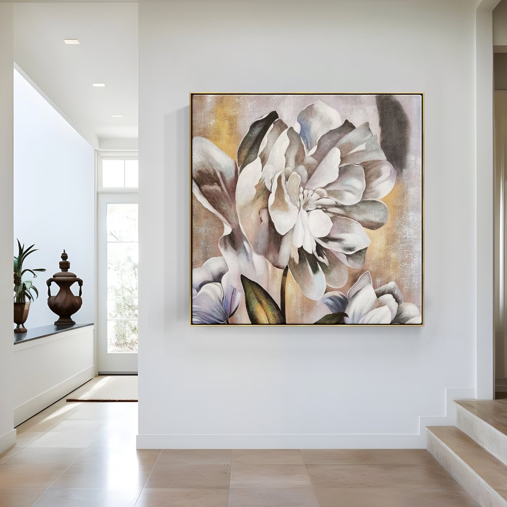 Stunning Floral Oil Painting for Elegant Home Décor and Art Lovers