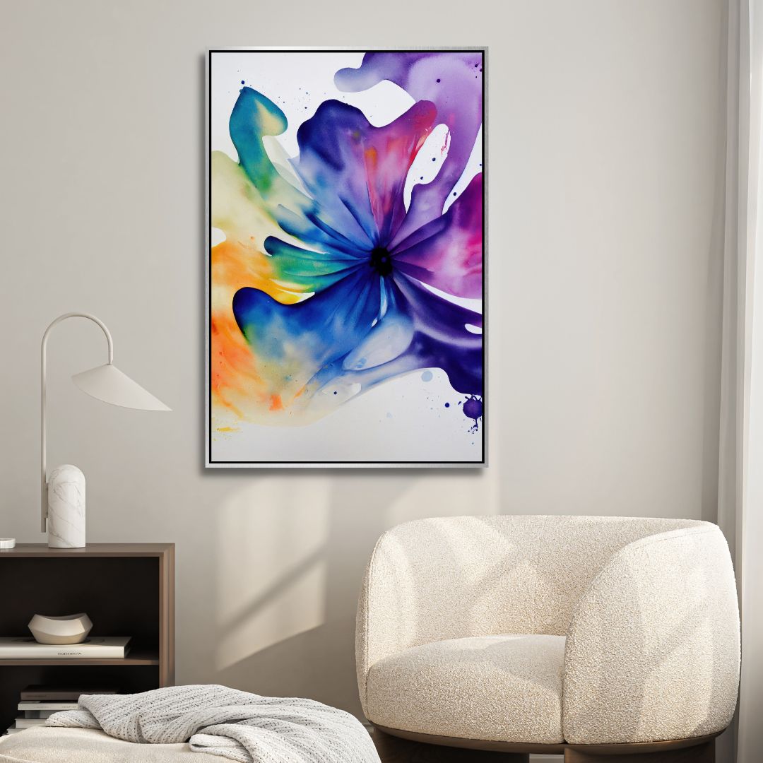 Vibrant Abstract Floral Oil Painting for Home Decor