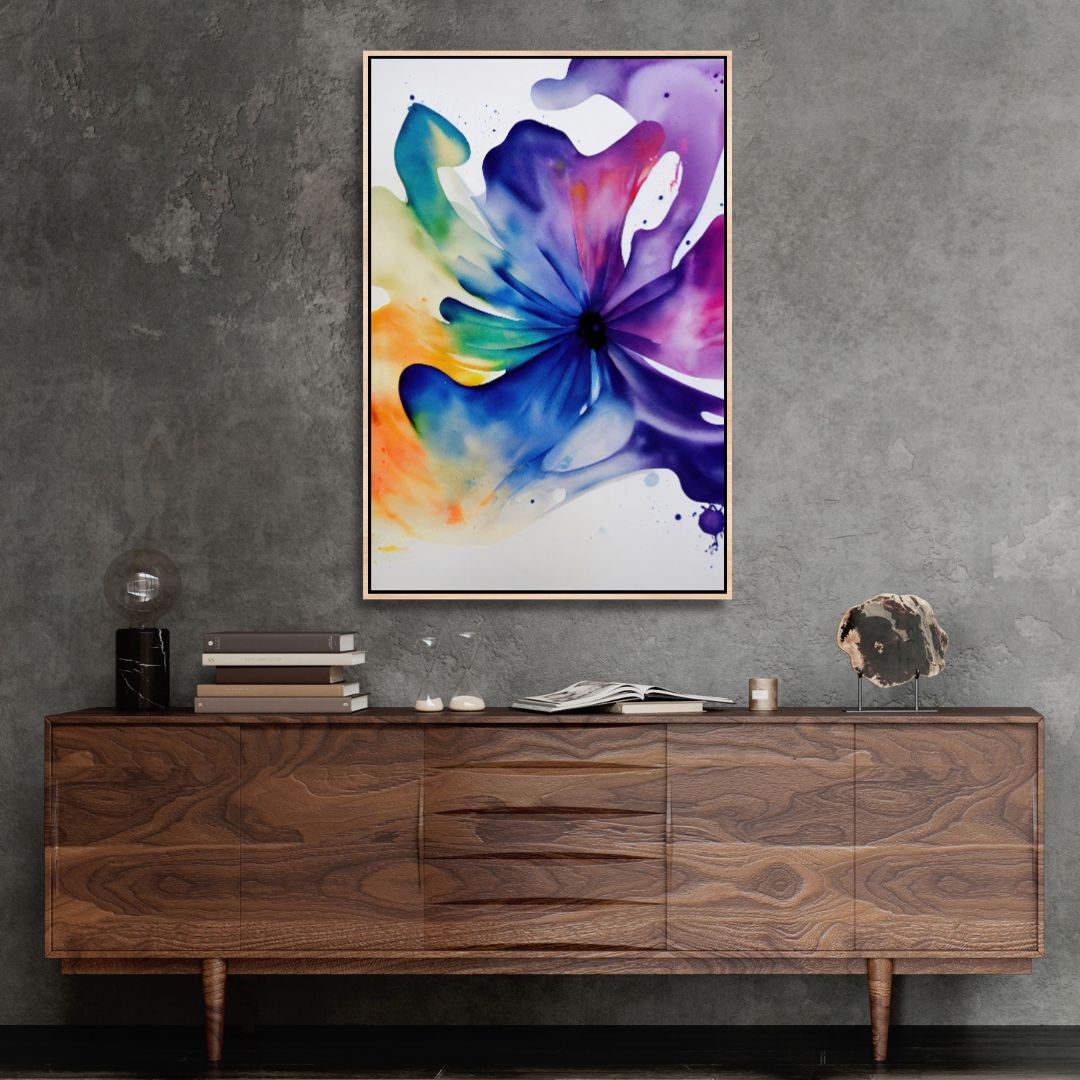 Vibrant Abstract Floral Oil Painting for Home Decor