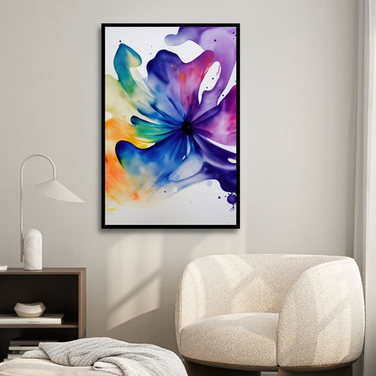 Vibrant Abstract Floral Oil Painting for Home Decor