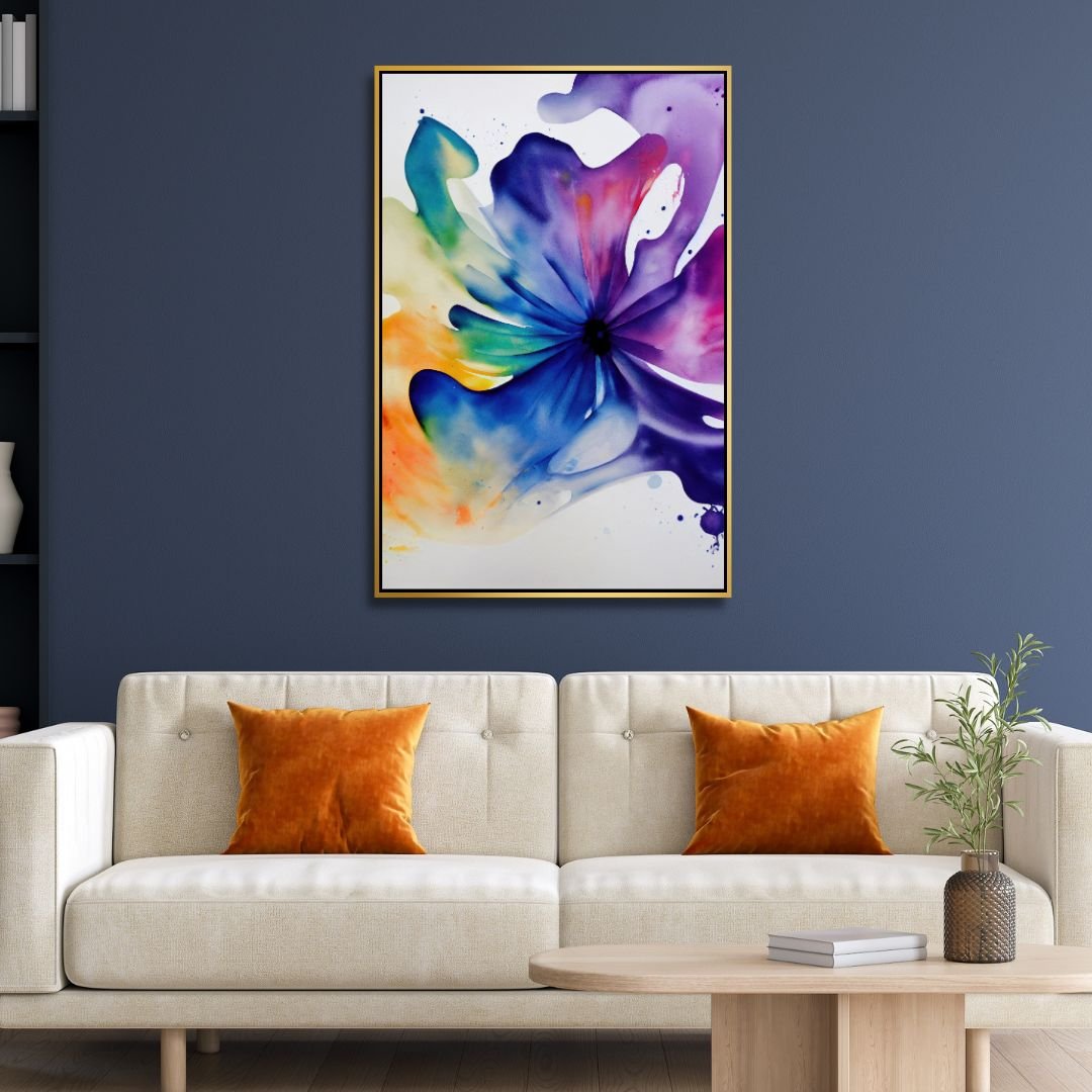 Vibrant Abstract Floral Oil Painting for Home Decor