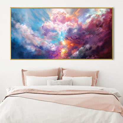 Vibrant Nebula Clouds Oil Painting for Modern Artistic Home Decor