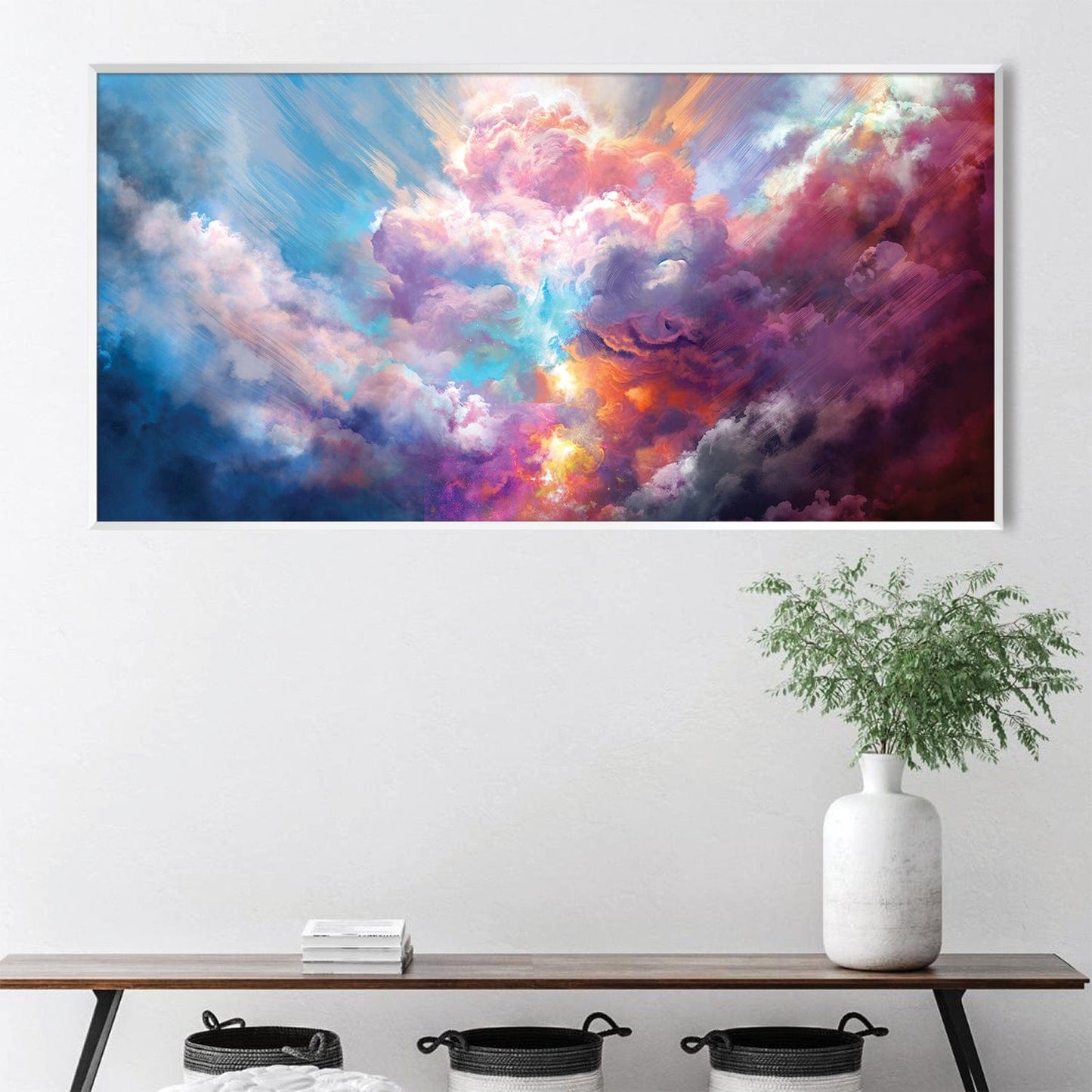 Vibrant Nebula Clouds Oil Painting for Modern Artistic Home Decor