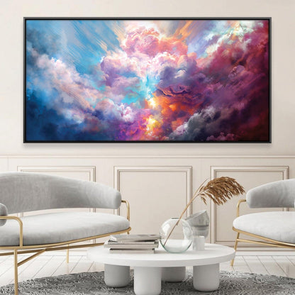 Vibrant Nebula Clouds Oil Painting for Modern Artistic Home Decor