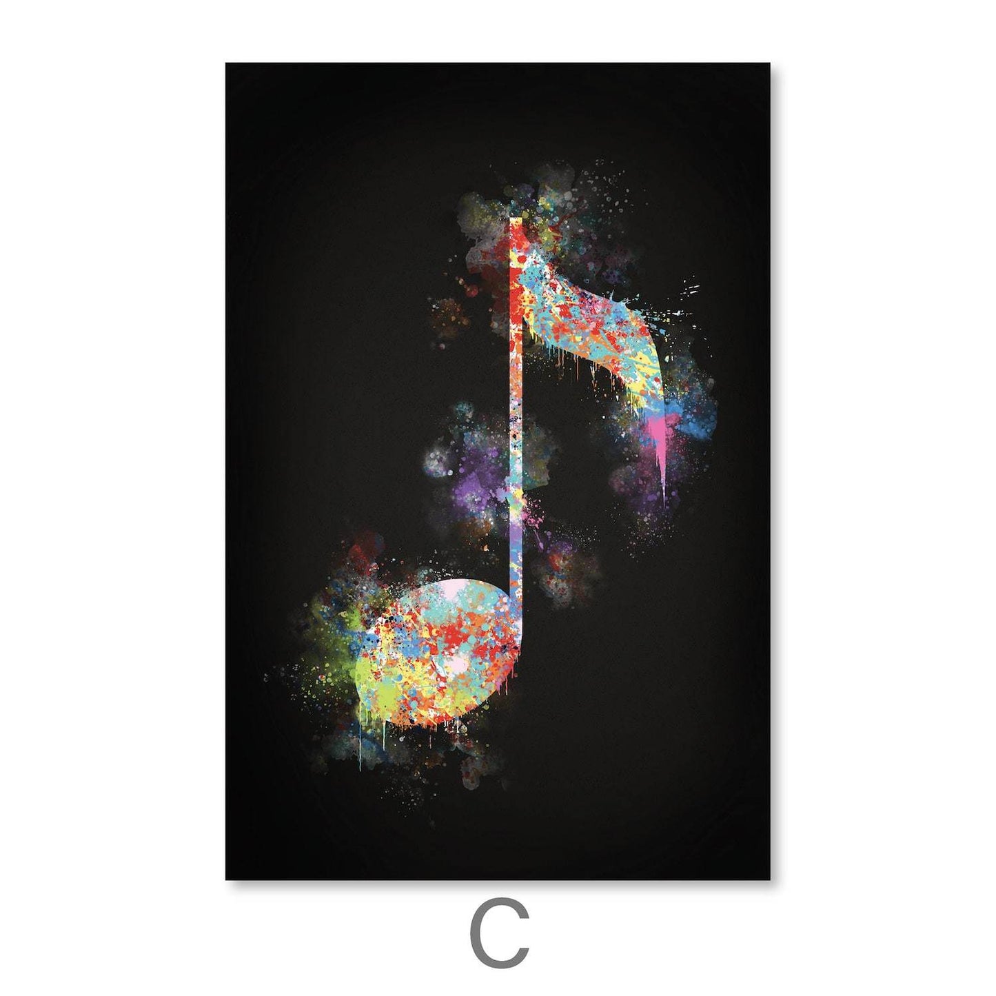 Vibrant Musical Notes Oil Painting for Modern Home Decor