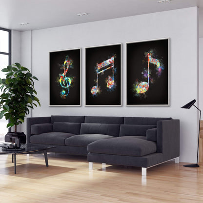 Vibrant Musical Notes Oil Painting for Modern Home Decor