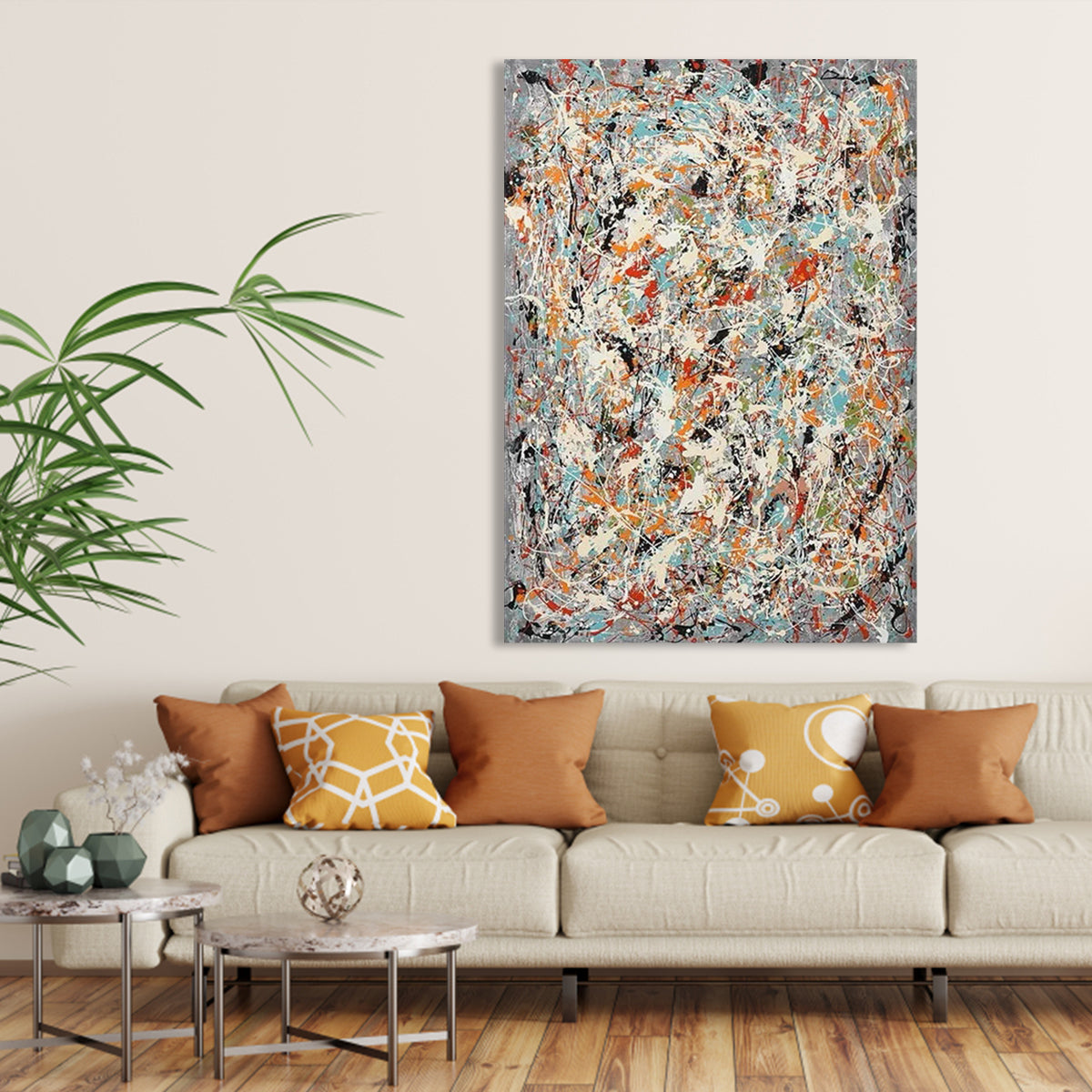 Abstract Expressionism: Vibrant Oil Painting for Modern Home Decor