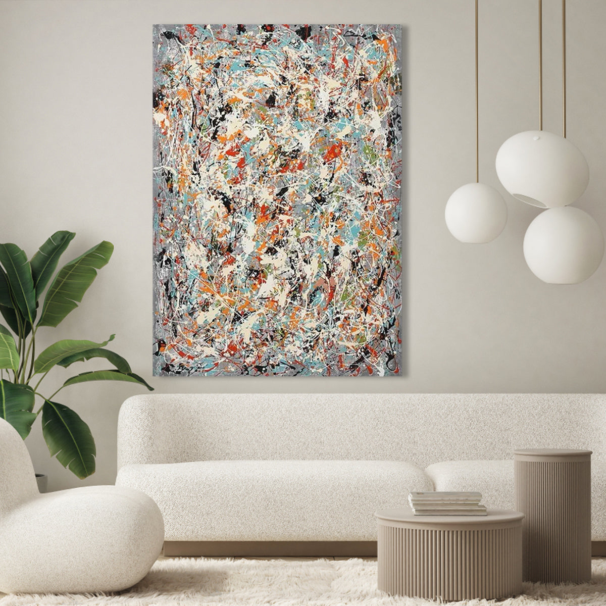 Abstract Expressionism: Vibrant Oil Painting for Modern Home Decor