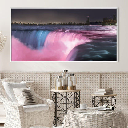 Stunning Niagara Falls Oil Painting - Serene Watercolor Canvas for Home Decor