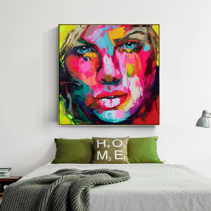 Vibrant Abstract Portrait of a Woman - Colorful Expressionist Oil Painting