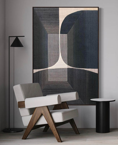 Contemporary Geometric Abstract Oil Painting for Modern Home Decor