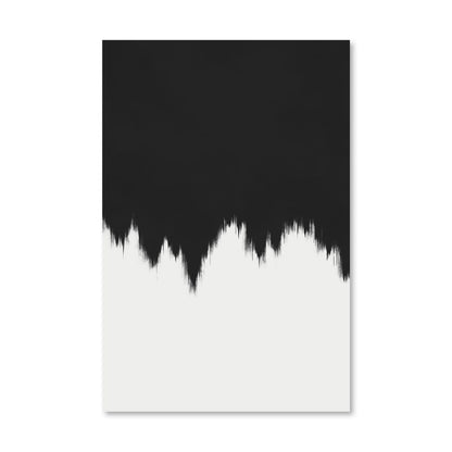 Minimalist Black and White Abstract Oil Painting for Modern Decor