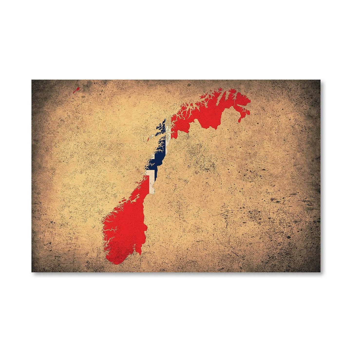 Vibrant Norway Map Oil Painting - Colorful Coastal Wall Art Décor for Home