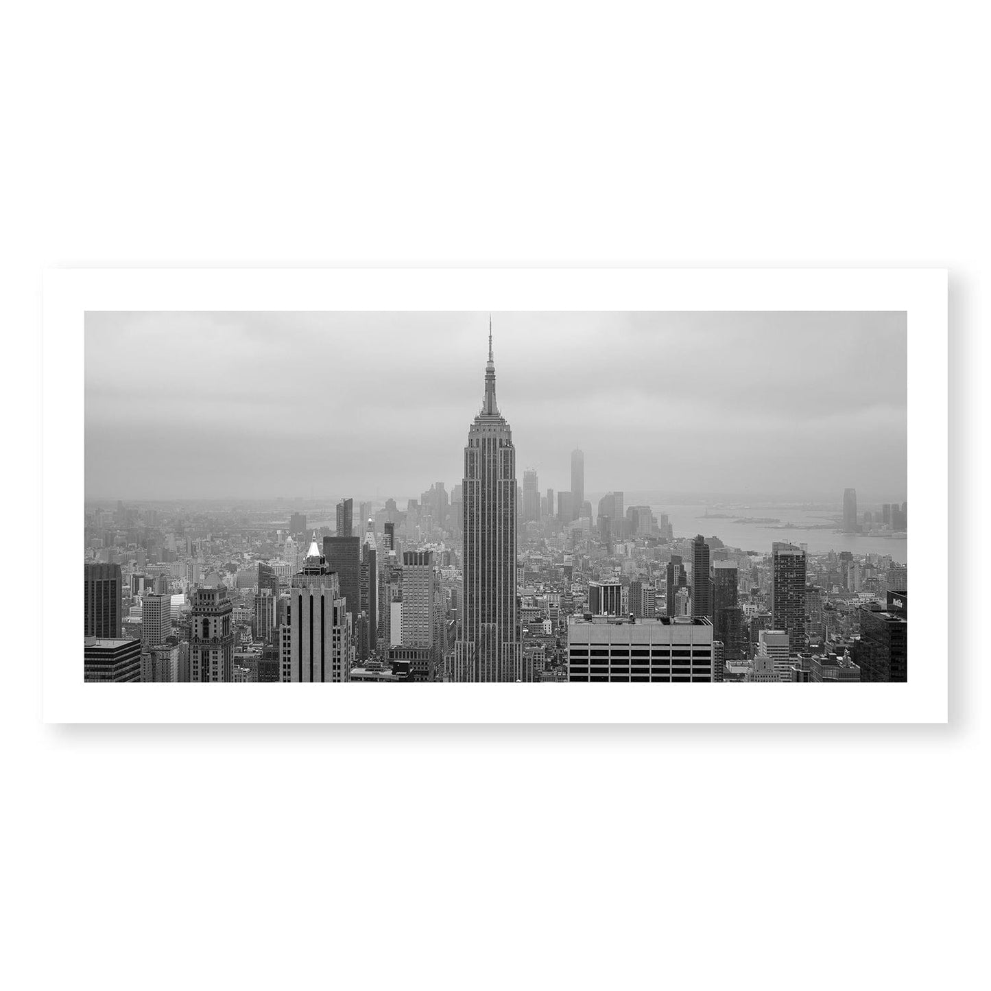 Stunning Black and White NYC Skyline Oil Painting for Modern Home Decor