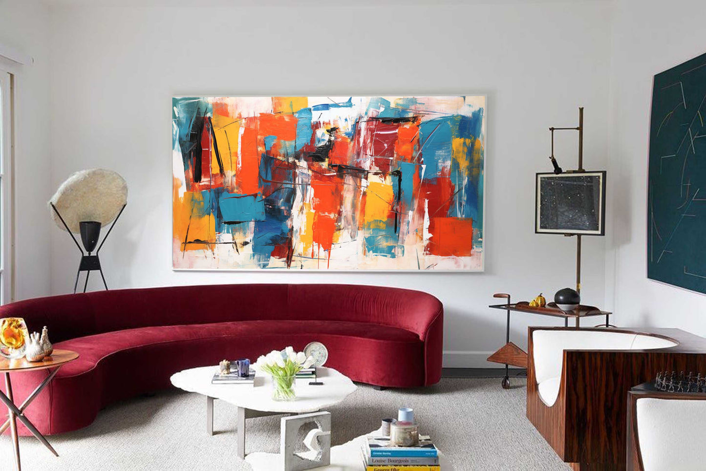 Vibrant Abstract Oil Painting for Modern Home Decor and Artistic Expression