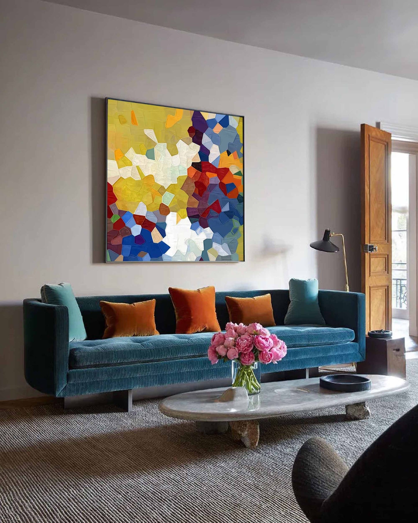 Vibrant Abstract Oil Painting for Modern Home Decor and Unique Art Collection