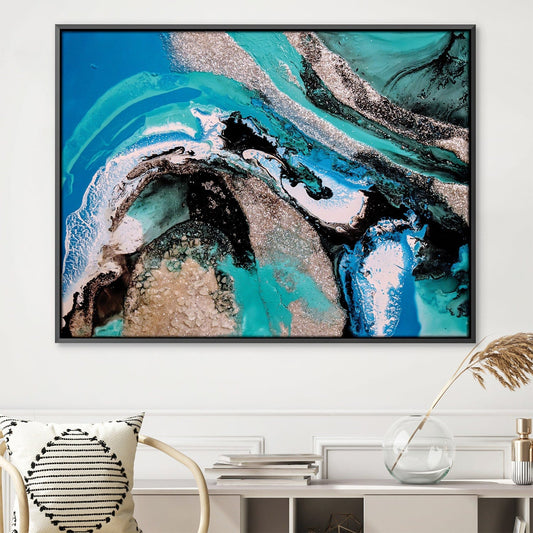 Abyssal Waves: Stunning Ocean-Inspired Abstract Oil Painting for Modern Decor