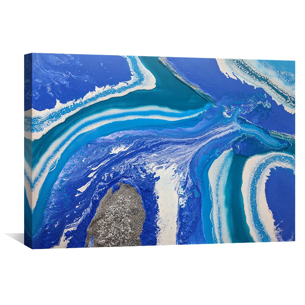 Stunning Blue Ocean Abstract Oil Painting for Modern Home Decor