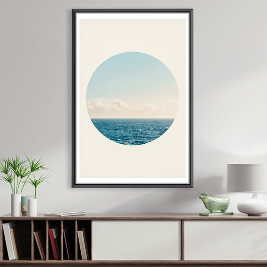 Tranquil Ocean Horizon Oil Painting for Serene Home Decor