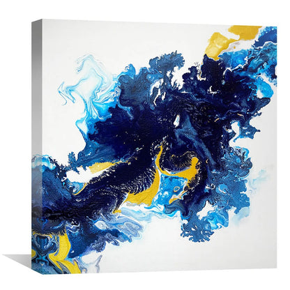 Vibrant Abstract Ocean-Inspired Oil Painting for Stunning Home Décor