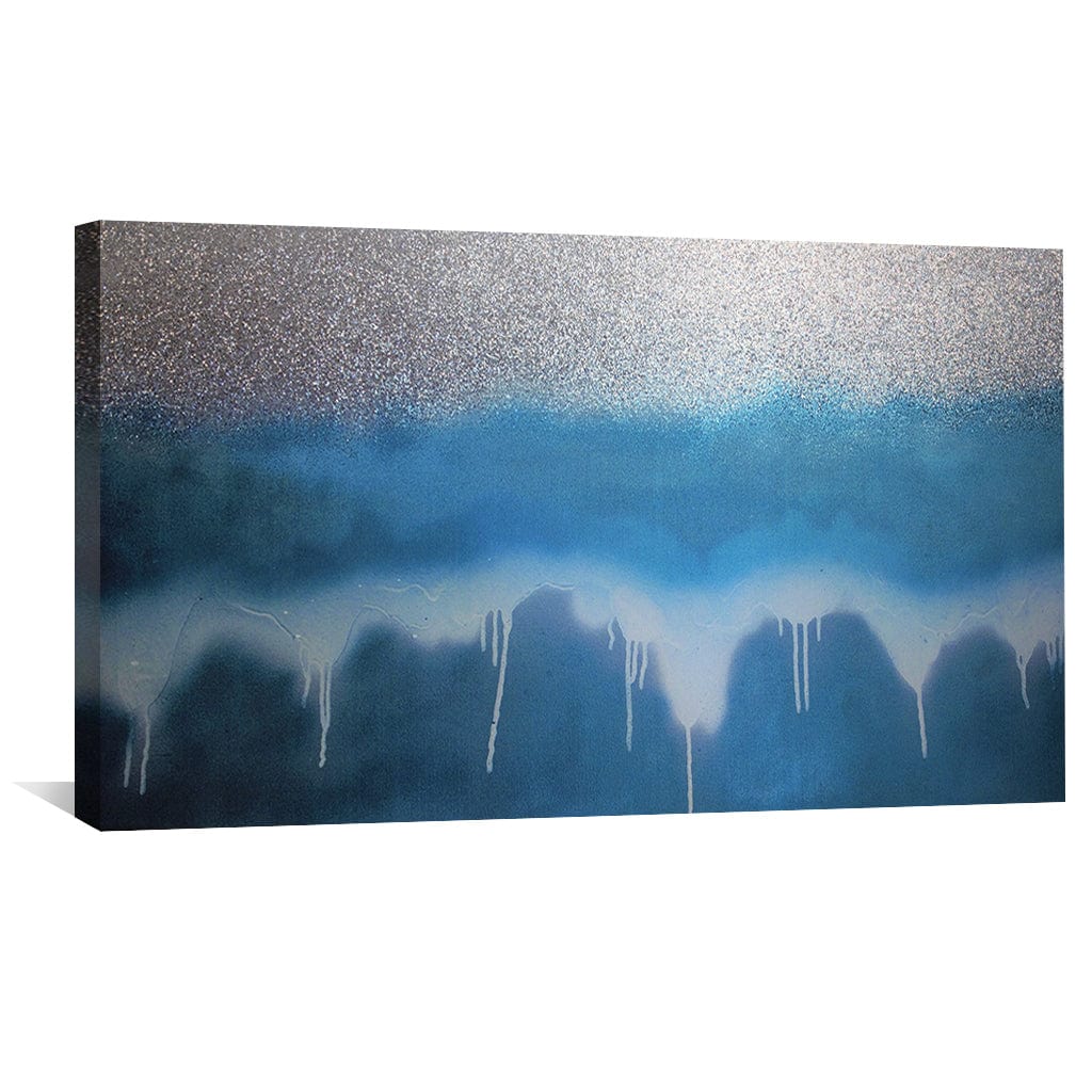 Ocean Wave Serenity Abstract Oil Painting for Modern Coastal Decor