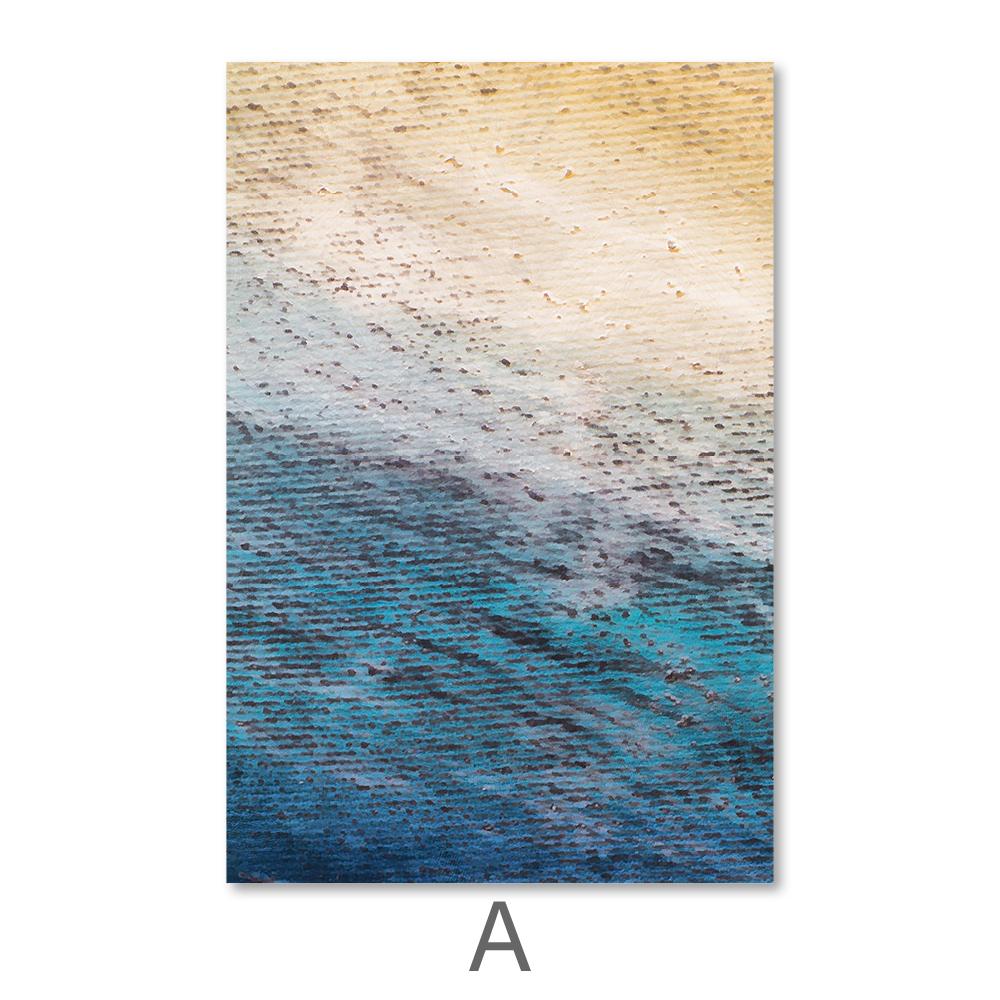 Serene Ocean Shore Abstract Oil Painting for Coastal Home Decor