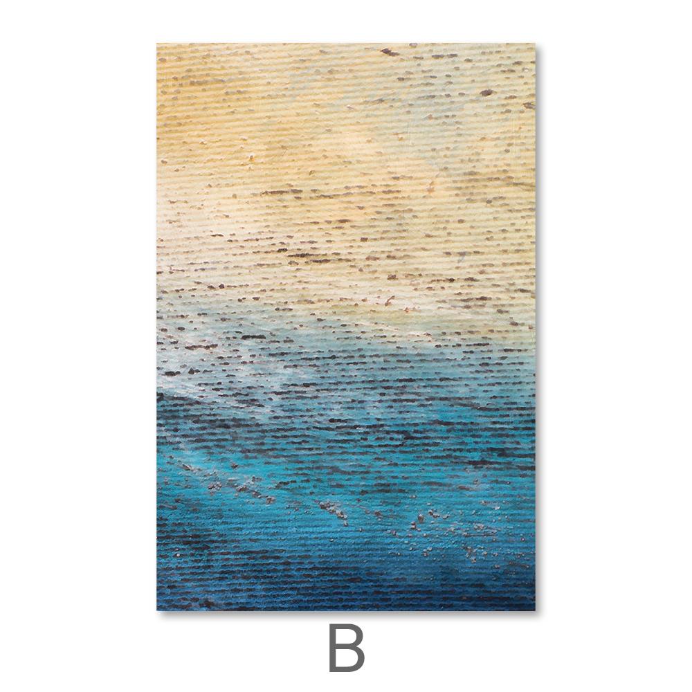 Serene Ocean Shore Abstract Oil Painting for Coastal Home Decor