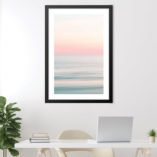 Serene Ocean Sunset Oil Painting for Coastal Home Decor