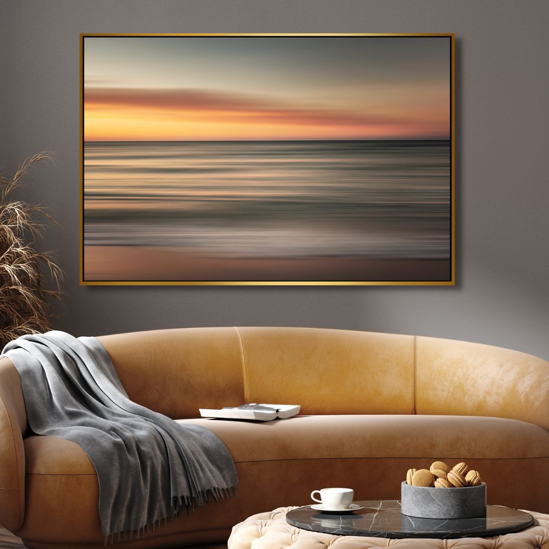 Tranquil Ocean Sunrise Oil Painting for Serene Home Decor