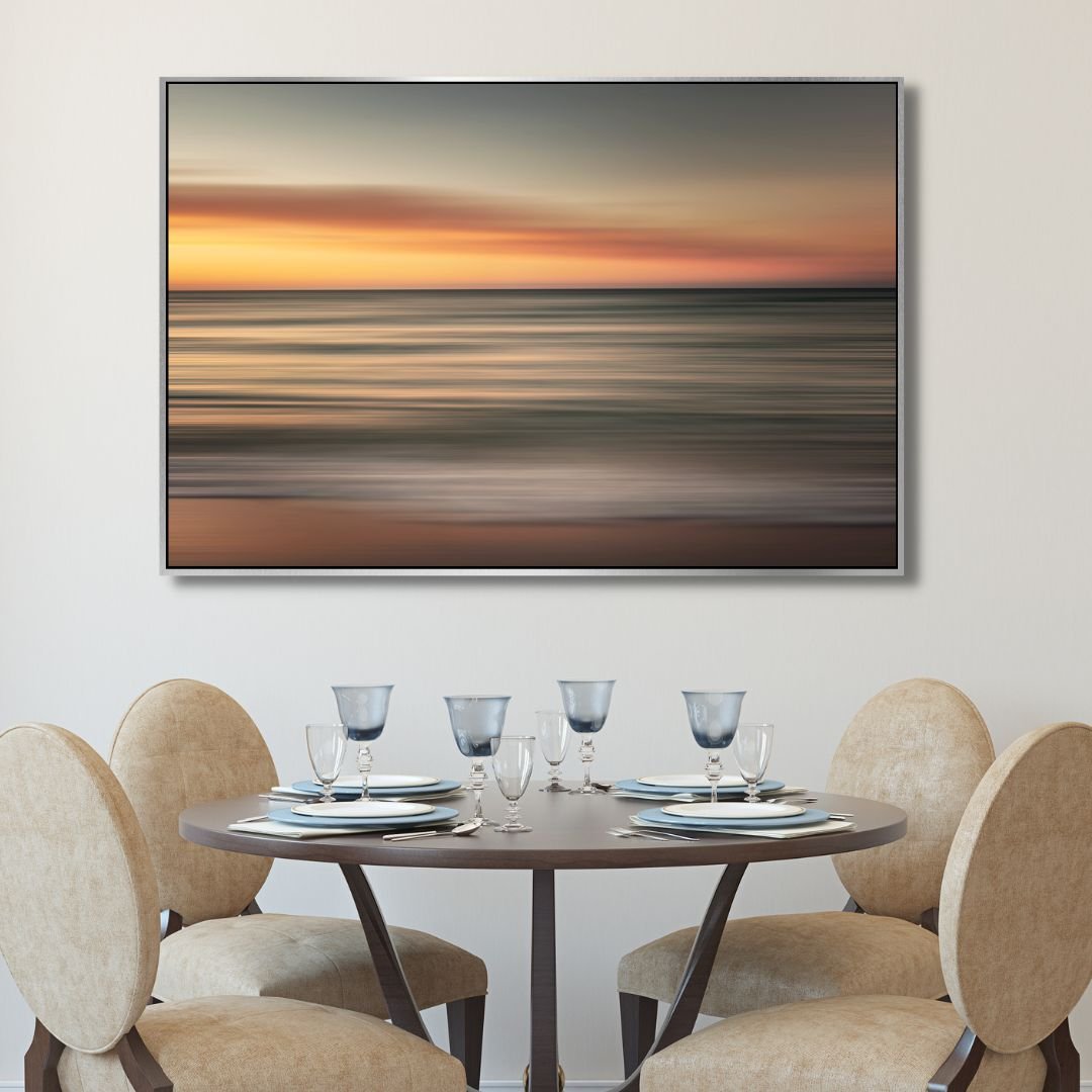 Tranquil Ocean Sunrise Oil Painting for Serene Home Decor