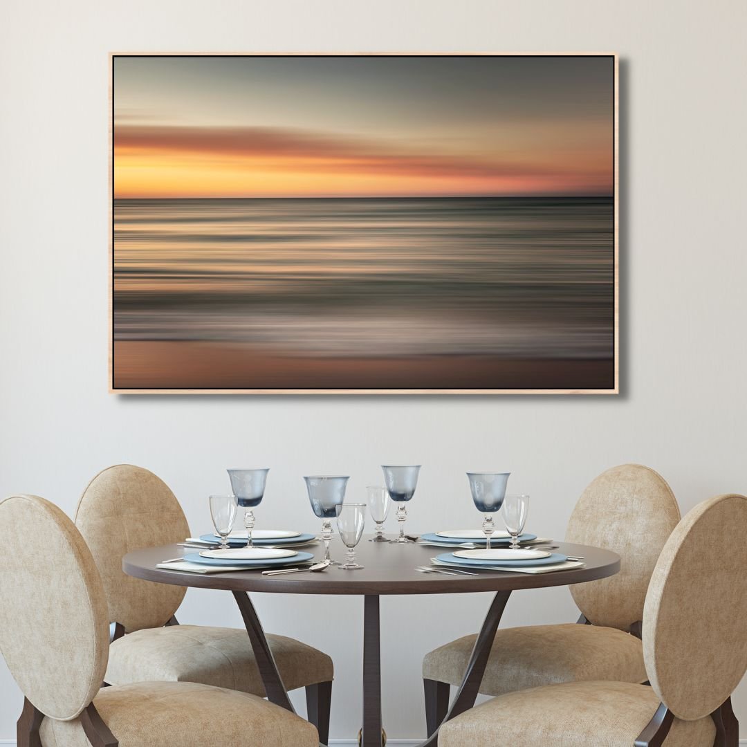 Tranquil Ocean Sunrise Oil Painting for Serene Home Decor