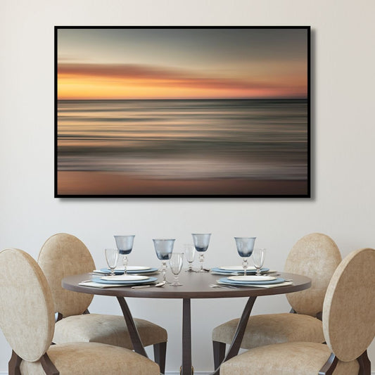 Tranquil Ocean Sunrise Oil Painting for Serene Home Decor