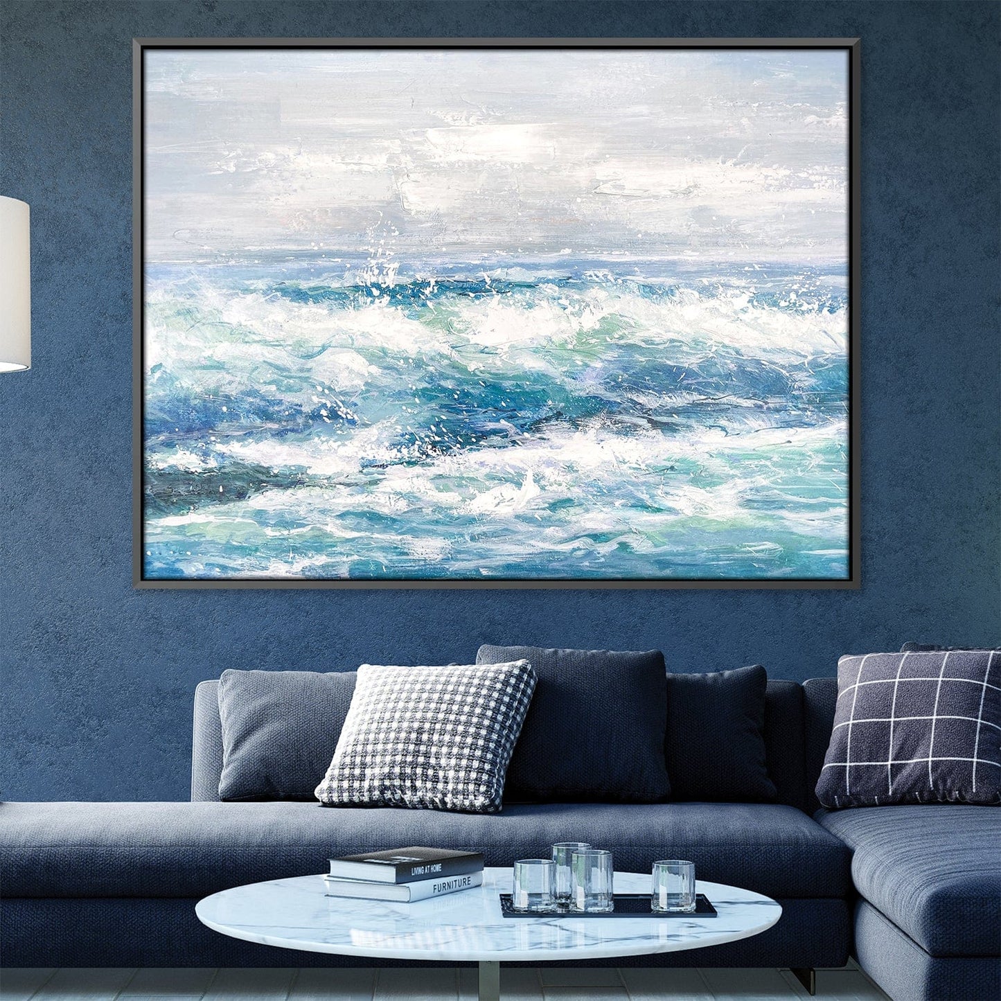 Serene Ocean Waves Oil Painting for Coastal Home Décor