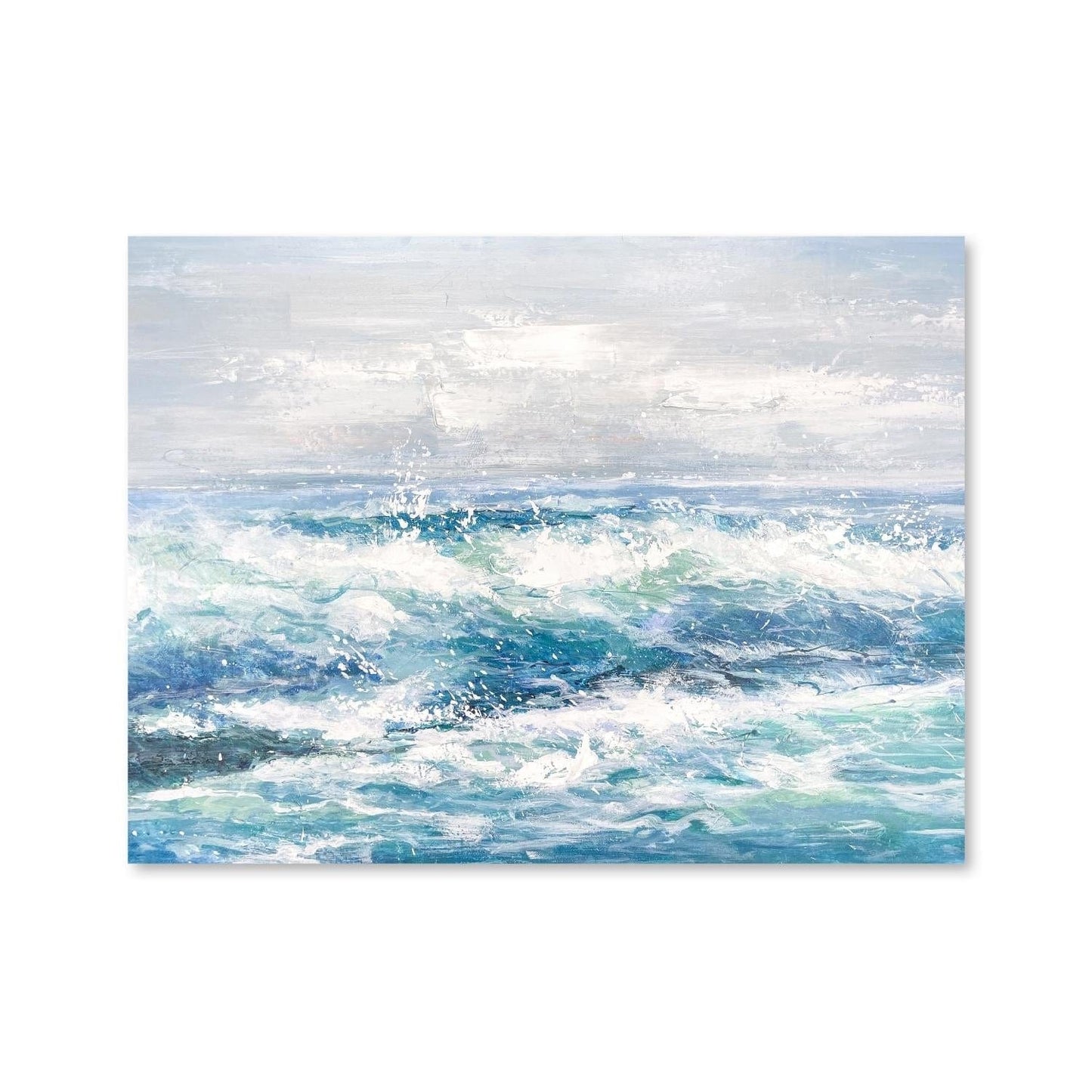 Serene Ocean Waves Oil Painting for Coastal Home Décor