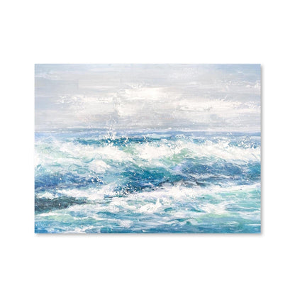 Serene Ocean Waves Oil Painting for Coastal Home Décor