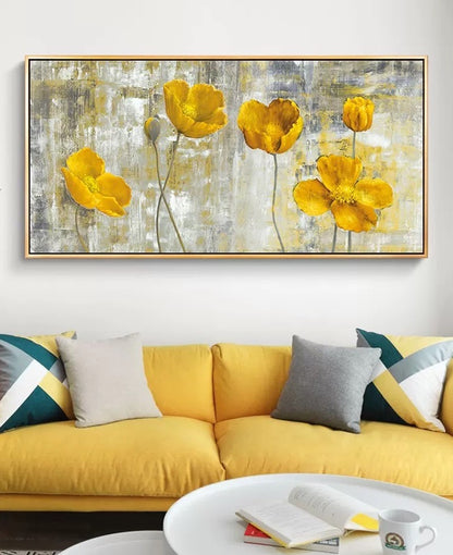 Poppy Flower Bright Scenic Oil Painting