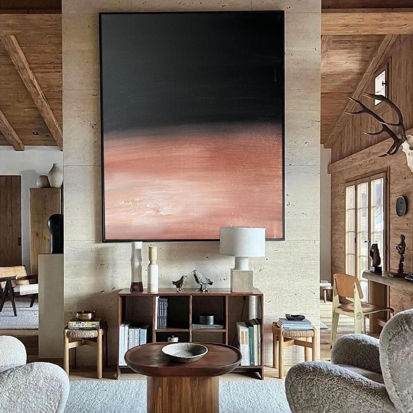 Stunning Modern Abstract Oil Painting with Contemporary Earthy Tones