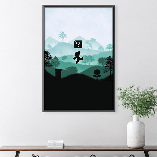 Whimsical Adventure - Abstract Oil Painting of a Playful Jumper in a Mystical Landscape